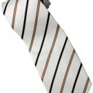 EBR2 Brown Black White Stripe Neck Tie