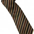 EBR7 Brown Khaki Gold Black Stripe Neck Tie