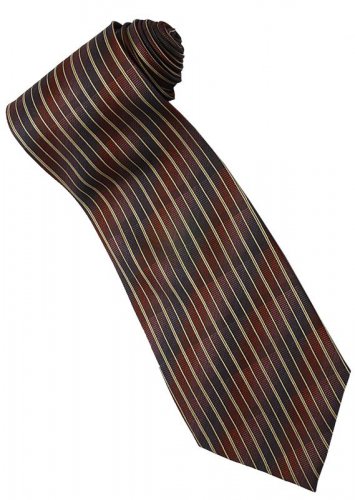 EBR8 Brown Khaki Black Stripe Neck Tie