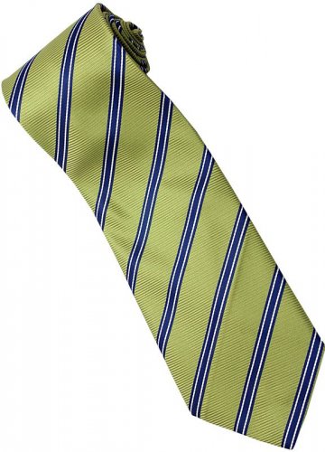 EG1 Apple Green Blue White Stripe Neck Tie