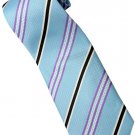 ELB4 Sky blue Purple Black White Stripe Neck Tie