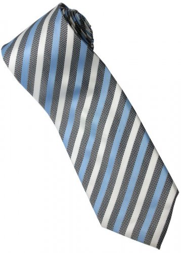ELB6 Sky Blue Black White Stripe Neck Tie