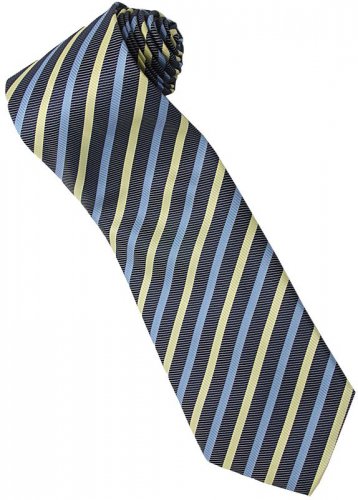 ELB7 Blue Yellow Black Stripe Neck Tie
