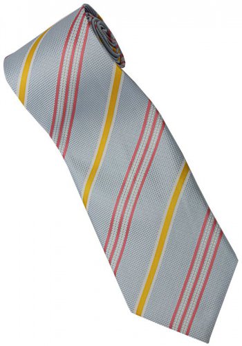 ELB8 Sky Blue Yellow Pink White Stripe Neck Tie