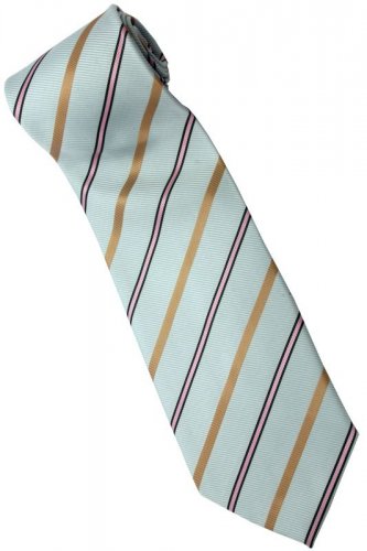 ELB9 Sky Blue Gold Pink Black Stripe Neck Tie