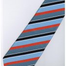 ELB10 Blue Orange White Stripe Neck Tie
