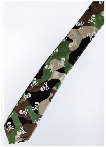Army Pirates Jolly Roger Skull Halloween Radiation Symboll 5.5cm Neck Tie