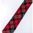 Red Black White Slim Stripe Neck Tie