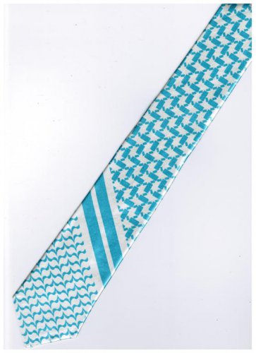Sky Blue White Slim Stripe Neck Tie
