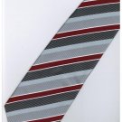 ER19 Red Silver Black White Stripe Neck Tie