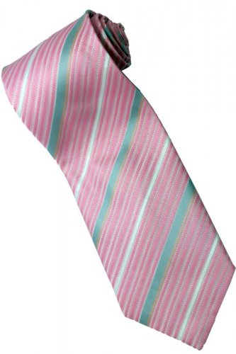 EPK01 Pink Blue White Stripe Neck Tie