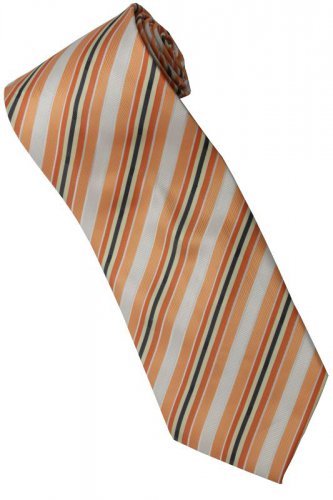 EO1 Orange White Yellow Black Stripe Neck Tie