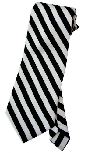 Black White Zebra Stripe Neck Tie