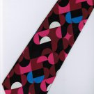 Maroon Pink Black Blue White Stripe Neck Tie