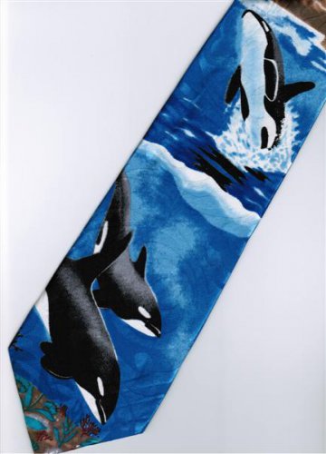 Fish Dolphin Marine Life Coral Fancy Novelty Neck Tie 3