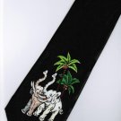 Elephant Mammal Animal Coconut Tree Cartoon Fancy Novelty Neck Tie  4