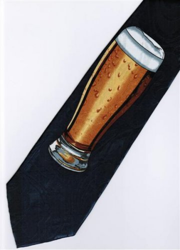 A Glass of Draft Beer Alcohol Beverage Fancy Novelty Neck Tie