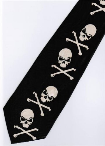 Halloween Radiation Symbol Skull Fancy Novelty Neck Tie