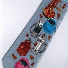Coffee Maker SILVER Fancy Novelty Neck Tie