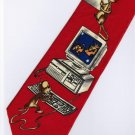 Computer Mouse Occupation RED Fancy Novelty Neck Tie
