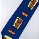 Winnie the Pooh Bear Disney Exercise 123 Blue Cartoon Neck Tie