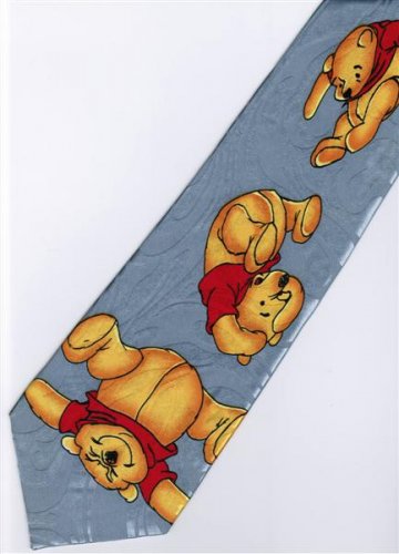 Winnie the Pooh Bear Disney Play SILVER Cartoon Neck Tie