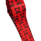 Kawaii Emo Girls Skull Crossbones Black RED Slim Novelty Neck Tie