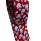 Halloween Symbol Skull White RED Slim Novelty Neck Tie