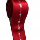 Halloween Symbol Skull RED 1 ROW Slim Novelty Neck Tie