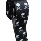 Pirates Jolly Roger Skull Halloween Radiation Small #2 Slim Novelty Neck Tie