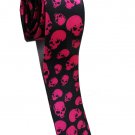 Halloween Symbol Skull Pink Slim Novelty Neck Tie