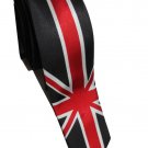 Patriotic UK Britain United Kingdom Flag BLACK Slim Novelty Neck Tie