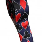 Playing Card Poker Game BLUE Slim Novelty Neck Tie