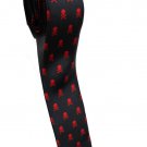 Skull Crossbones RED Slim Novelty Neck Tie