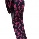 Halloween Symbol Skull Pink #2 Slim Novelty Neck Tie