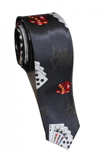 Playing Card Poker Game Slim Novelty Neck Tie