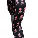 Pirates Jolly Roger Skull Halloween Radiation Symbol Pink Slim Novelty Neck Tie