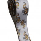Royal Dragon Animal WHITE Slim Novelty Neck Tie