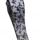 Kawaii Emo Girls Skull Crossbones WHITE Slim Novelty Neck Tie