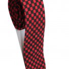 Box Shape Red  Black Slim Novelty Neck Tie