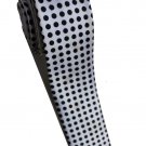 Circle Round Shape Black White Slim Novelty Neck Tie