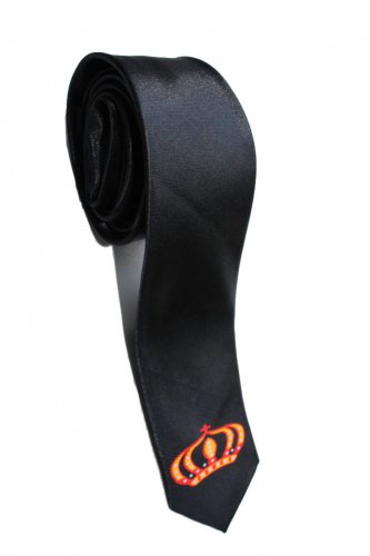 King Crown Shape BLACK #2 Slim Novelty Neck Tie
