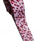 Leopard Spots Red Pink White Slim Novelty Neck Tie
