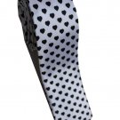 Love Shape Black White Slim Novelty Neck Tie