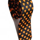 Love Shape Orange Black Slim Novelty Neck Tie