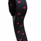 Love Shape Pink Black Slim Novelty Neck Tie