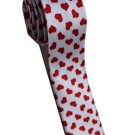 Love Shape Red White Slim Novelty Neck Tie