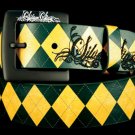 Green Argyle belt