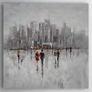 Hand-Painted Thick Abstract Landscape by Knife  Canvas Oil Painting With Stretcher For Home Decora