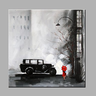 Single  Classic Pure Hand Draw Ready To Hang Decorative Painting Street View Oil Painting